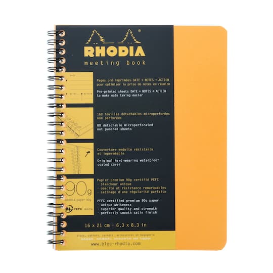 Rhodia&#xAE; Orange Meeting Book, 6.5&#x22; x 8.25&#x22;